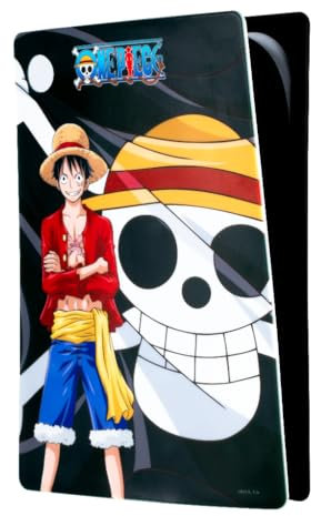 Konix One Piece Façade de Protection pour Console PS5 - Silicone - Antichoc - Anti-Rayures - Motif Luffy - Noir