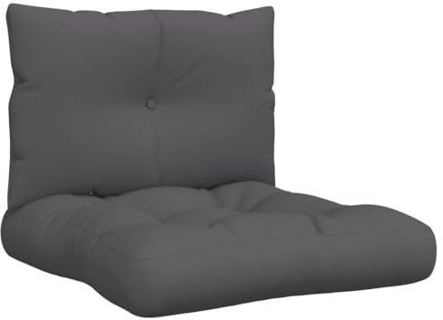vidaXL Palettenkissen 2-TLG., Palettenpolster für Europaletten, Palettensofa Kissen Indoor Outdoor, Palettenauflage Sitzkissen Rückenkissen, Anthrazit Stoff