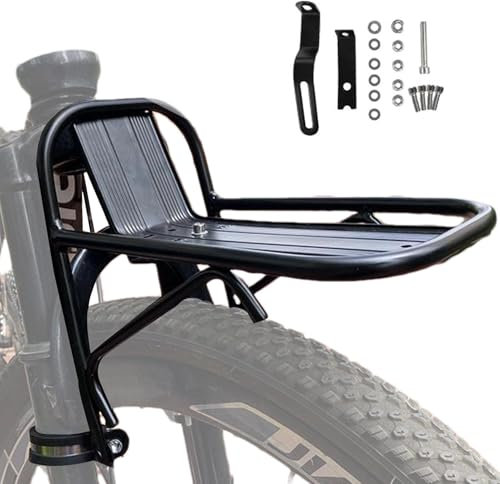 Portapacchi anteriore per mountain bike - Portabiciclette con montaggio anteriore | Portabici in lega di alluminio | Portabagagli da cicloturismo con elevata capacità di carico, portapacchi anteriore