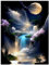quiodok Diamond Painting Erwachsene Mond Wasserfall Vollbohrer Diamant Malerei DIY Diamond Painting Bastelset Diamant Painting Bilder für Wohnzimmer und Schlafzimmer Wanddeko (30x40cm)