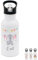 wunderwunsch® - Personalisierte Trinkflasche Kinder Edelstahl [ 500ml ] - Robuste Trinkflasche mit Namen - Wasserflasche mit Trinkhalm - Personalisierte Geschenke für Kinder (Elefant Girlande)