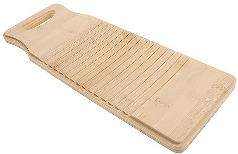 MOLUCKFU 1pezzi Lavatoio Legno Portatile per Lavaggio Mano Tavoletta Legno Robusta e Spessa per Bucato Design Pratico e Maneggevole Colori Variabili