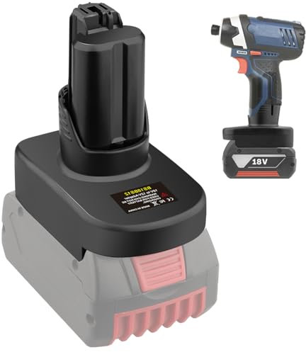 Adaptateur compatible avec la batterie au lithium Bosch GBA 18 V, compatible avec les outils électriques Bosch 12 V, convertit pour batterie GBA 18 V à 12 V