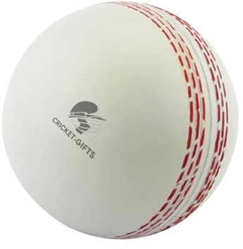 CRICKET-GIFTS - Large Cricket Ball Squeezy Stress Ball | Relieve Tension & Improve Focus | Ideal for Cricket Enthusiasts & Athletes | White | 7cm