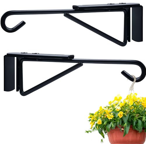 4Pack Adjustable Vinyl Fence Hooks for Widths 0.75-3 Inch, Heavy Duty Plant Hangers for Bird Feeders, Lights, Basket - Over the Fence Outdoor Hanger