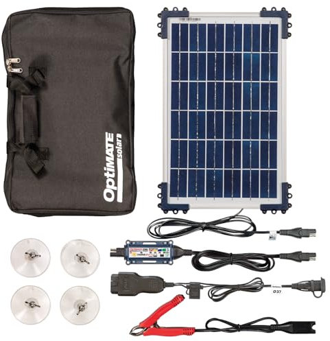 OptiMate Solar Duo 10W Car Kit, TM522-D1CK, 6-Stage Encapsulated Battery-saving 12V/12.8V 0.83A Solar Charger/Maintenance Device