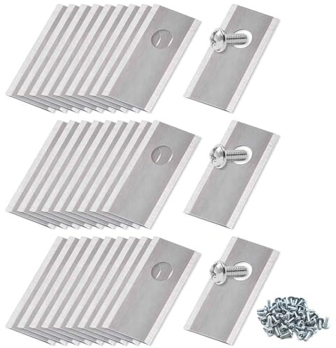 30 Pcs Lames de Rechange, Titane Inoxydable, pour Tondeuse Robot, Avec Vis, Accessoires pour Robot Tondeuse, Compatibles Avec Lame Tondeuse Gazon, Argent