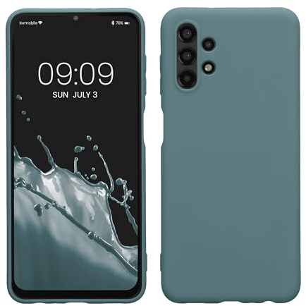 kwmobile Hülle für Samsung Galaxy A13 4G TPU Case - Handyhülle unterstützt kabelloses Laden, Flexible Schutzhülle, gummiertes Cover in Antique Stone