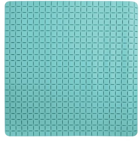 MSV – rutschfeste Duschmatte – Quadro-Gummi – 54 x 54 cm – Aquablau – Sichere Duschoberfläche – Für alle Bodenarten geeignet – Leicht zu reinigen