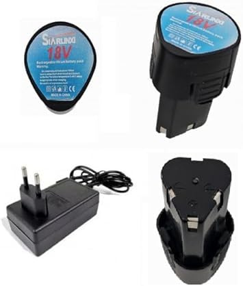 ricambi 2 Batterie 18v Di Ricambio Siarlinxi x Avvitatore Cesoie Forbici Miniflex ecc universale per tutti gli elettroutensili con stesso attacco,ricarica veloce + 1 Caricabatteria a filo