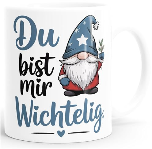 SpecialMe® Tasse Weihnachten Wichtel Zwerg Spruch Botschaft Geschenkidee Freunde Familie Lieblingskollegen Weiss standard