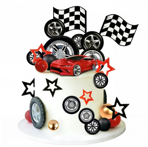 Rennwagen Autos Torten Deko Set,27 Stück