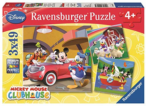 Ravensburger 9247 Mickey & Friends Micky Maus Dreifach-Puzzle, 3 x 49 Teile