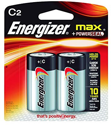 Energizer MAX C Batteries (2 Pack), C Cell Alkaline Batteries