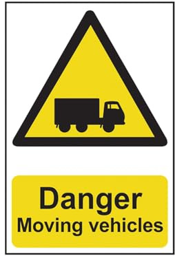 Scan SCA4100 Self adhesive PVC sign - Danger Moving vehicles - 400 x 600mm