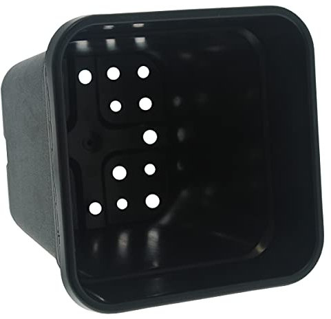 Florateck – Maceta cuadrada negra, 33.5 x 33.5 x 33.5 cm de 25 l