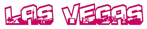 Skyline4u Aufkleber Las Vegas Schriftzug viele Farben 25 x 4cm pink