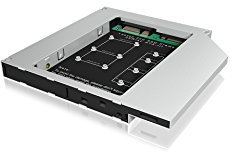 Icybox Adaptador para portátil DVD Bay M SATA/M.2 SSD - Negro/Plata