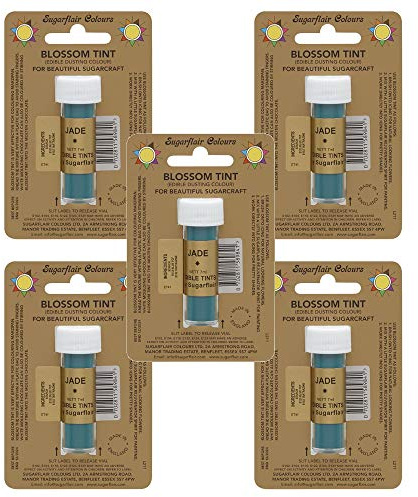 5 x Sugarflair Jade Edible Blossom Tints Cake Food Colour Colouring Dust Powder