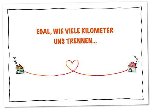 XXL Karte Fernbeziehung Egal wie viele Kilometer uns trennen - kleiner Liebesbeweis, Karte voller Liebe, tolle Karte für Pärchen in Wochenendbeziehung (DIN A4)