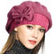VECRY Frauen Barette 100% Wolle Baskenmütze Kleid Mütze Wintermütze (Rosa)