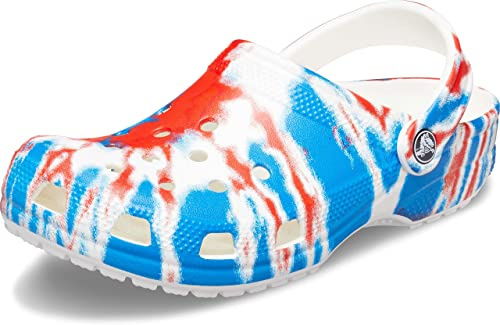 Crocs Unisex Classic Tie-dye Clogs, Fresco Multi, 4 UK Men/ 5 UK Women
