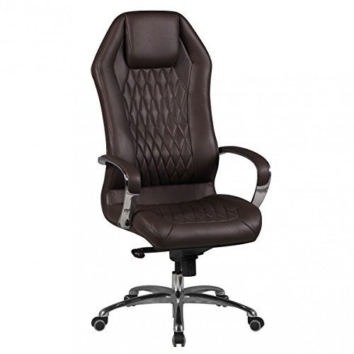 KADIMA DESIGN Chefsessel Milano Echtleder braun Bürostuhl Leder höhenverstellbar