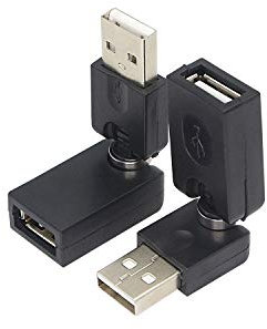 GELRHONR adattatore USB 2.0 a USB femmina a 90 gradi, convertitore di estensione girevole per auto stereo, notebook, foto USB Stick Storage-2 pezzi