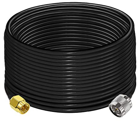 TUOLNK Cavo di prolunga antenna SMA a N RG58 49.2Ft (15M) Low Loss WiFi, nero SMA maschio a N maschio 50 Ohm per antenna 3G 4G LTE Wireless Network