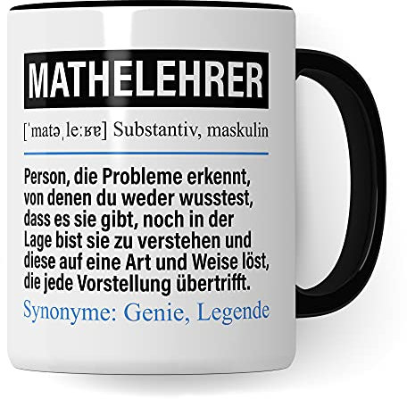 Mathelehrer Tasse lustig, Mathe Lehrer Geschenk Beruf, Spruch Mathe-Lehrer Geschenkidee, Kaffeetasse Beruf Mathematik Referendar Kaffeebecher Teetasse Becher