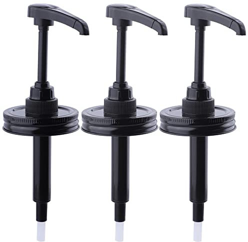 Mason Jar Syrup & Sauce Dispenser Pump Lids for Regular Mouth (2 Pack), Coffee Syrup Dispenser Pump Airtight & Leak-Proof Kitchen Food Grade (Jar Not Included)