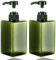 Jansburg Dispensador de botellas con bomba de 450 ml, paquete de 2 unidades, dispensador cuadrado de loción de plástico recargable, botella vacía para aceite esencial, jabón, loción, champú, baño,