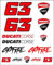 63 Adesivo Bagnaia Ducati Dual Line, Unisex, Taglia unica, Multi