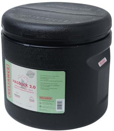 RELIANCE Products Hassock 2.0 Portable Toilet, Black, 4 Gallon