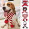 Hunde-Weihnachtsschal, gestricktes Kostüm, Winter, warm, Halstuch, Katze, Halswärmer, Kleidung für den Urlaub, festlich, Größe L, Rot / Weiß gestreift
