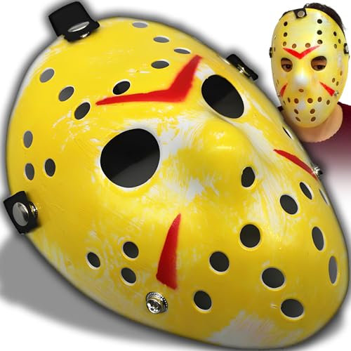 Retoo Jason Horror-Hockey-Maske für Halloween-Kostüm, Cosplay Party Erwachsene, Festival Mann Frau Kinder, Freitag der 13 Eishockey