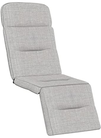 KETTtex EXKLUSIV Auflage Relaxliege Silbergrau I Gartenliege Polster 175x50x9cm I KTH3 Liegenauflage weich & robust I formbeständige Liegestuhl-Auflage I pflegeleichtes Liegekissen I Dessin 8643