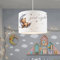 lux.pro Hängeleuchte Rugby Kinderlampe Pendelleuchte aus Kunststoff und Stoff Deckenlampe für Kinderzimmer Babyzimmer 1 x E27 ohne Leuchtmittel Weiß mit Teddy-Motiv