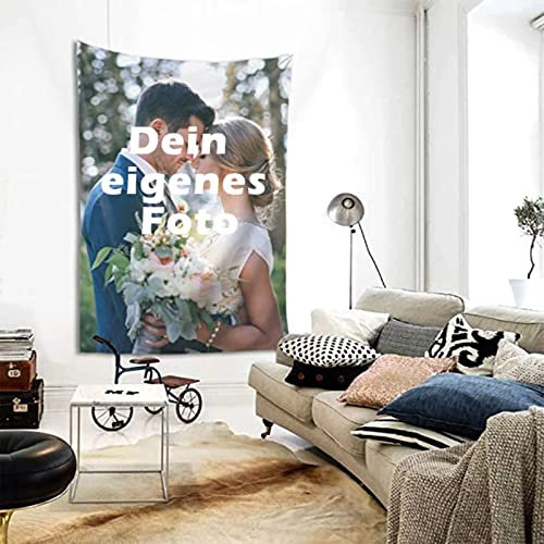 MFGCH Benutzerdefinierter Wandteppich Personalisierte Hintergrund, Personalisieren Wandbehang mit Eigenen Fotos und Text, für Schlafzimmer Wohnzimmer Home Decoration Wandkunst