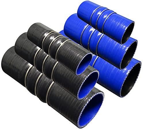 1 Stück | FLEX SILIKONSCHLAUCH 0-20° Bogen Verbinder ID-Ø 76mm schwarz 200°C | GROSSE AUSWAHL | Anti-Vibration Dämpfung Rohr-Kupplung Adapter Ladeluft LLK Kühler Turbo Silikon-Schlauch | PREMIUM