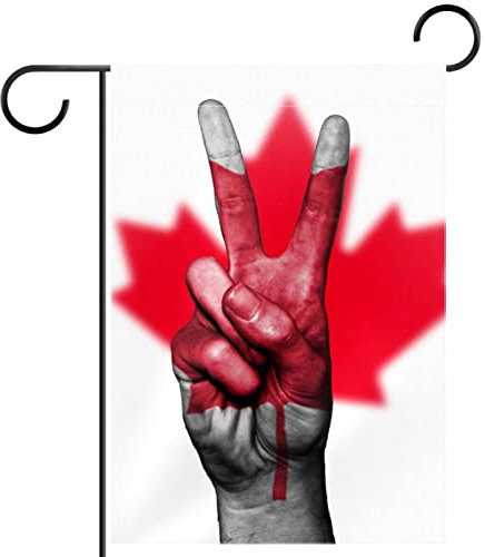 Bandiera del Canada Bandiera della Pace Mano Giardino Bandiera Verticale Doppio Lato Stagionale Casale Cortile Decorazioni