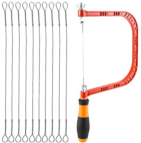 Tiamu Scie à Chantourner de 6 Pouces, Scie Bois, Scie à Chantourner Manuelle et 20 Pcs Lames de Rechange Supplémentaires, Scie a Main pour Bois, Plastique, Caoutchouc