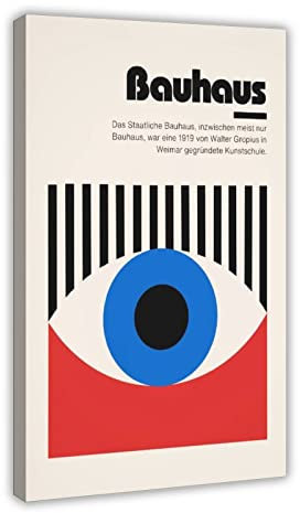 ETOMEY Bauhaus-Plakat 1919 Leinwand-Poster, Wandkunst, Dekordruck, Bild, Gemälde für Wohnzimmer, Schlafzimmer, Dekoration, Rahmenstil, 60 x 90 cm
