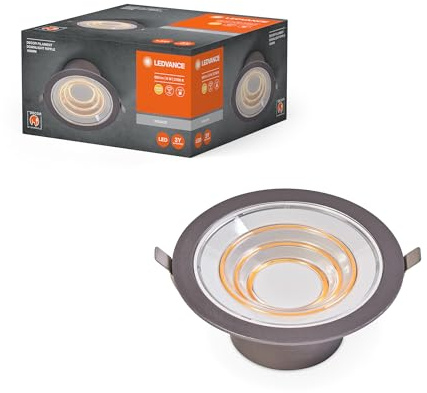 LEDVANCE DECOR FIL DL ECHO Downlight 166mm, silber, 7W, 650lm, kabellos, modernes Filament Design, individuelle Helligkeitssteuerung, dimmbar, IP20, 2700K, Single-pack