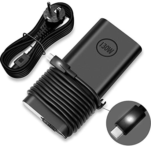 ANTWELON 130W USB C Laptop Netzteil Ladegerät Ladekabel 20V 6,5A für Dell XPS 15 17 2-in-1 9575 9500 9700 Precision 3550 3551 5530 2-in-1 5550 5750 Latitude 5420 5510 5520 7210 7310TYPE C AC Adapter