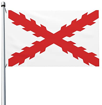 Flagge des Kreuzes von Burgund, 90 x 150 cm, für den Außenbereich, doppelseitige Flagge, Polyester, leichte Flaggen, lustige Heim- und Hofdekoration, 3 x 5 Flaggen