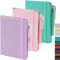 NIRMIRO Kleines Notizbuch, Tagebuch mit Stift, A6, Mini-Notizblock, Tagebuch, Notizbuch für Damen/Herren, niedliches Notizbuch, Notizblöcke, 9,4 x 14,5 cm, Leder, Rosa, Lila, Grün, 3 Stück