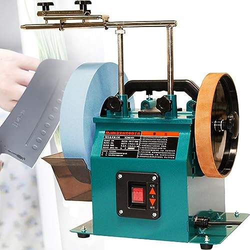 Electric Wet Stone Grinder,Electric Knife Sharpener, Blade Sharpener with Adjustable Water Reservoir for Sharpening Chisels and Planer Blades Green