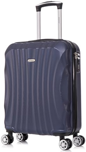 RAYKONG Valise Cabine ABS 55x40x20cm (44L) - Petites valises de Voyage légères 20 Pouces - (RK03|Bleu Marine)