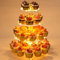 Ulifeme 4 Etagen Cupcake Ständer, Gelb LED Lichterkette de Tortenständer Acryl für Hochzeit, Party, Geburtstag, Baby Duschen & Kuchen Dessert, Torten Etagere 4-stöckig, Runder Cupcake Stand